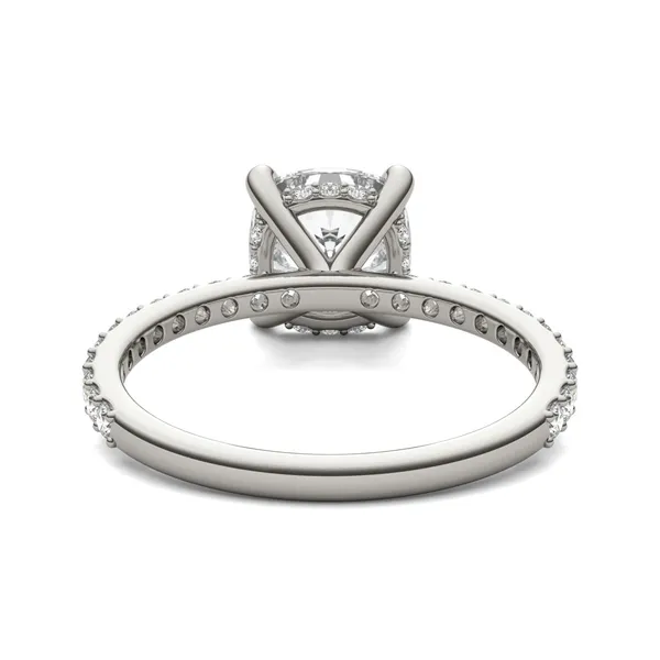Cushion Custom Hidden Halo 3/4 Eternity Engagement Ring